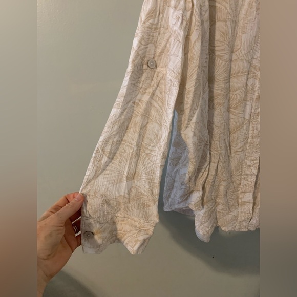 American eagle oversized button down blouse small tropical floral - Picture 3 of 6